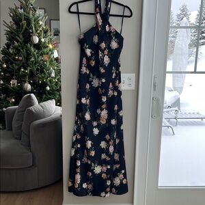 BHLDN Navy Floral Maxi Dress